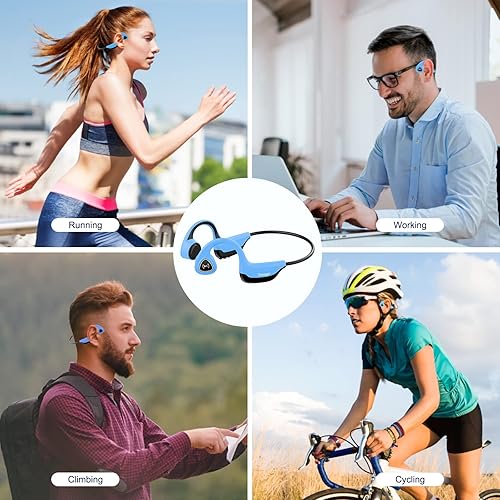 Miniatura 8 de Tayogo Auriculares de conducción ósea, auriculares inalámbricos Bluetooth de conducción ósea, auriculares abiertos con micrófono, para correr,