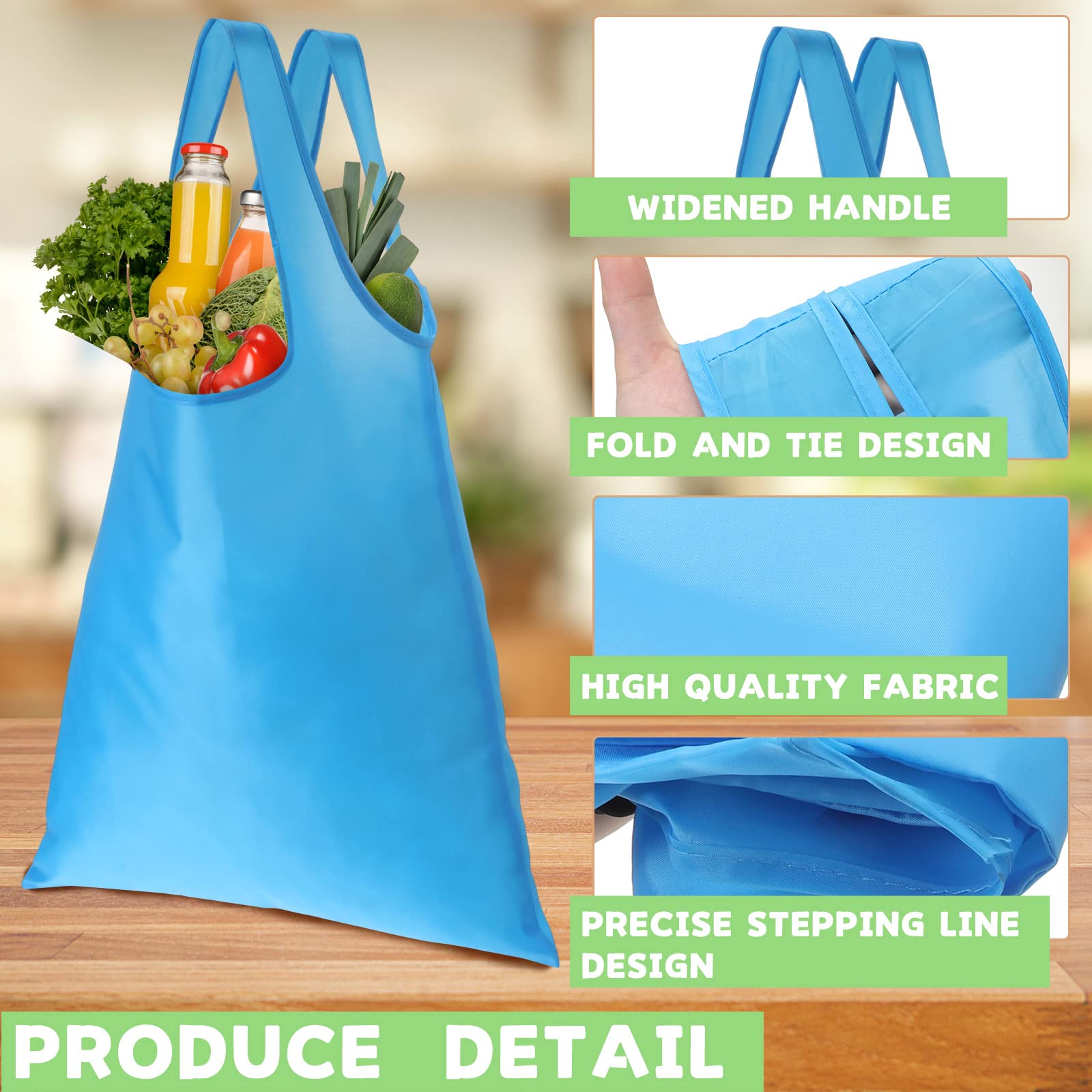 Sanwuta 50 Stück langlebige, bunte, faltbare wiederverwendbare Einkaufstaschen, Einkaufstaschen, groß, waschbar, für Taschen, leichtes Polyester mit Griffen, 11 Farben