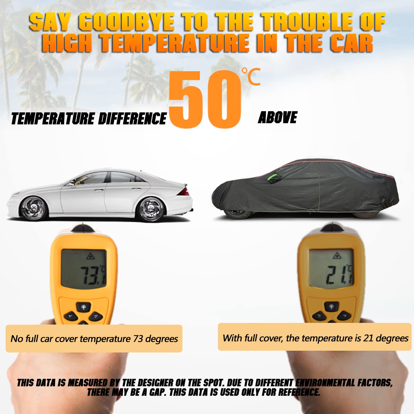 QUYDDC Breathable New Material Waterproof Car Cover Locks and Zipper Doors Sunscreen Waterproof UV Prevention Snowproof Wind and — view 3