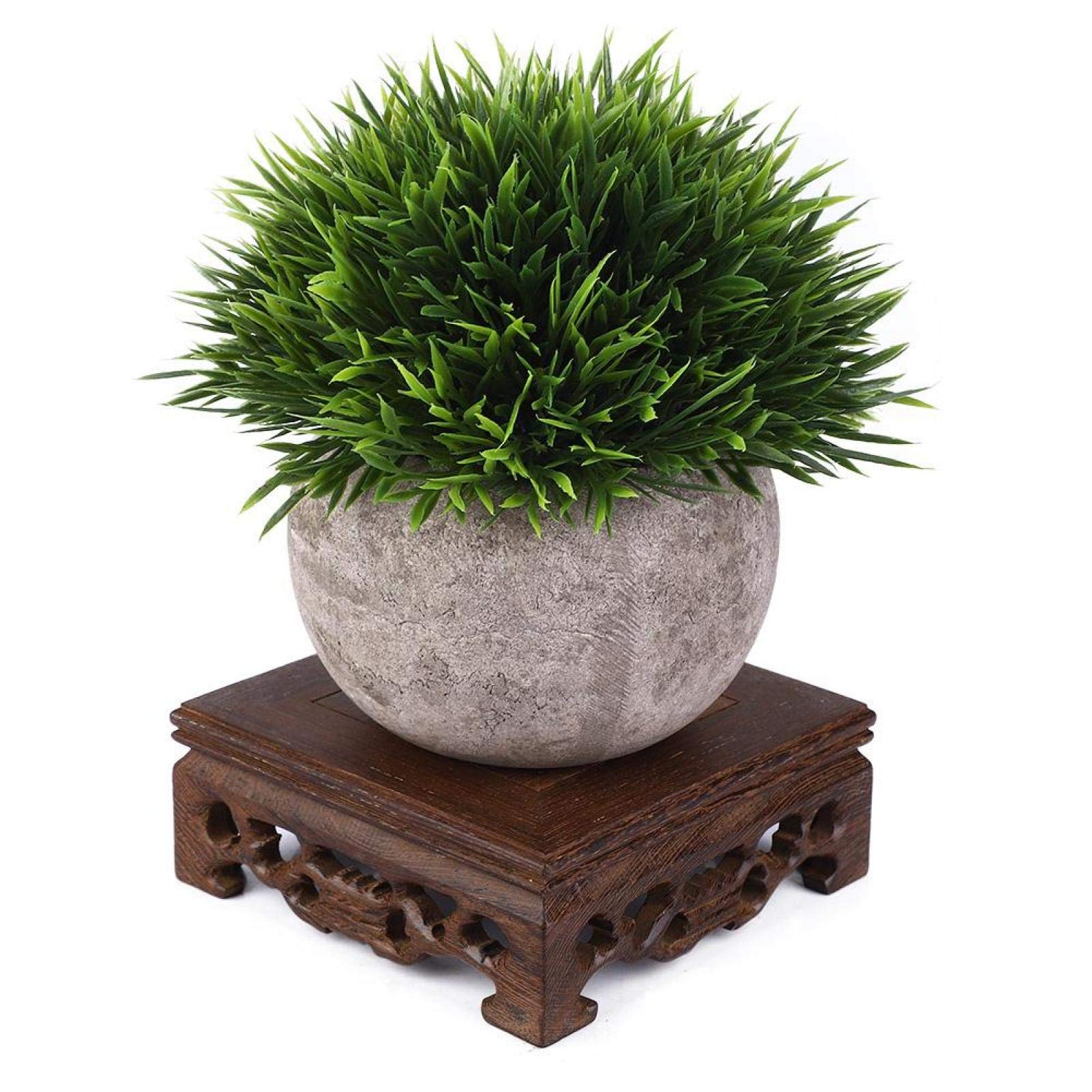 Base en bois théière support bonsaï Oumefar socle rond