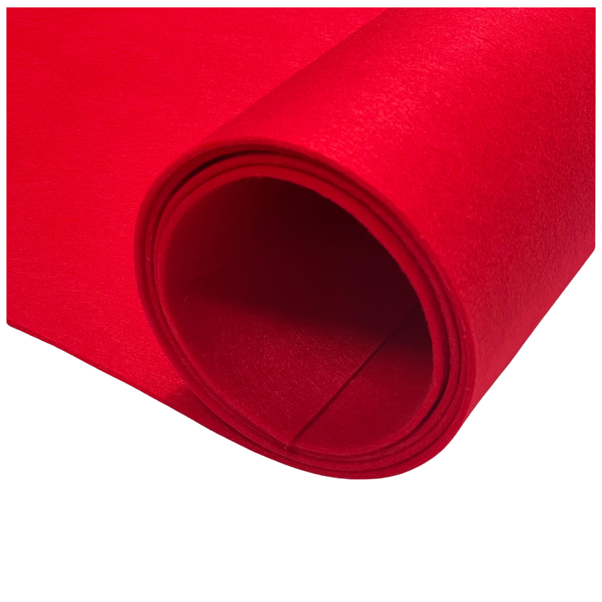 Thefabrictrade Red Thick 3Mm Acrylic Felt Fabric | 300Cm X 91Cm | Craft, Sewing & Upholstery Material | Baize Poker Table Cover | Soundproof Acoustic Diy (Red)