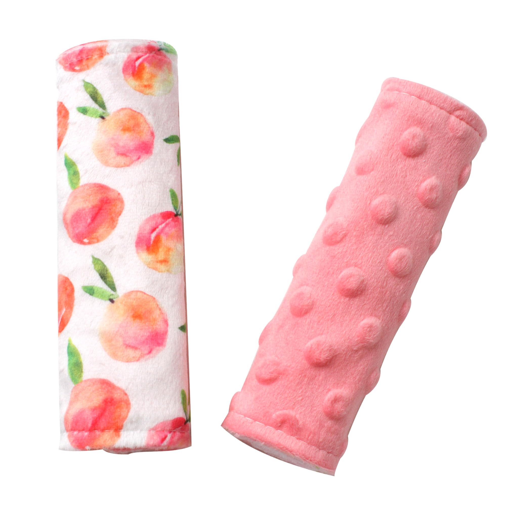 Boryokun Car Seat Strap Covers for Babies Soft Car Seat Belt Covers, Mink Car Seat Straps Shoulder Pads for Boys and Girls, Peach