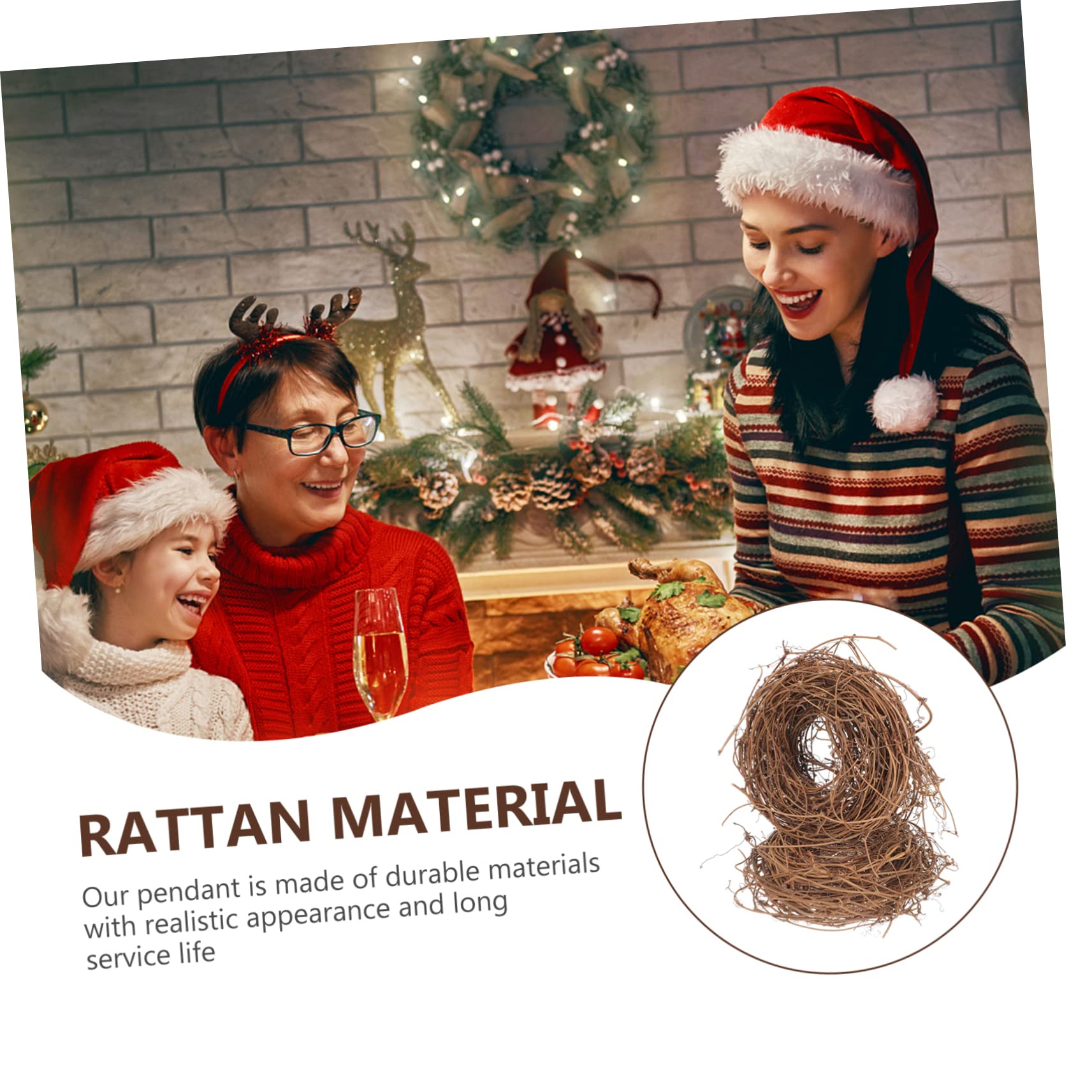 PRETYZOOM Weidenkranz Rohling 6 Rollen Rattankreis Selber Machen DIY-Rebe Weihnachtsdekoration Stroh Kranz Natürlicher Tür Japanisches Halloween- Weihnachtskränze Aus Rattan Rattan-