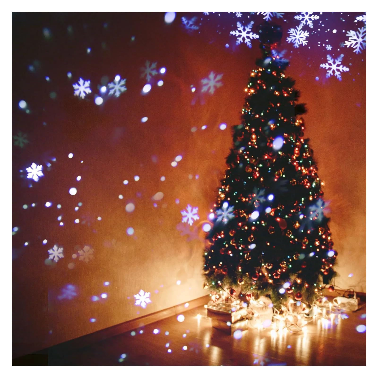 Projektor Weihnachten, Schneeflocke Projektor Licht Moving Led Licht Projektor Landschaft Lampe Weihnachtsdekoration Outdoor LED Weihnachten Bühne Dekor(2pcs)