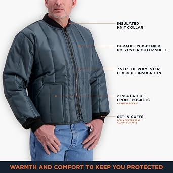 RefrigiWear Men's Econo-Tuff Lightweight Insulated Workwear Jacket,15F Comfort Rating