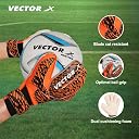 Vector X FAZER Goalkeeper Gloves | for Multipurpose use Strong Grip for The Toughest Saves | with Finger Spines to Give Splendid Protection and Comfort | Finger Saver | (10, White-Orange-Black) gallery image