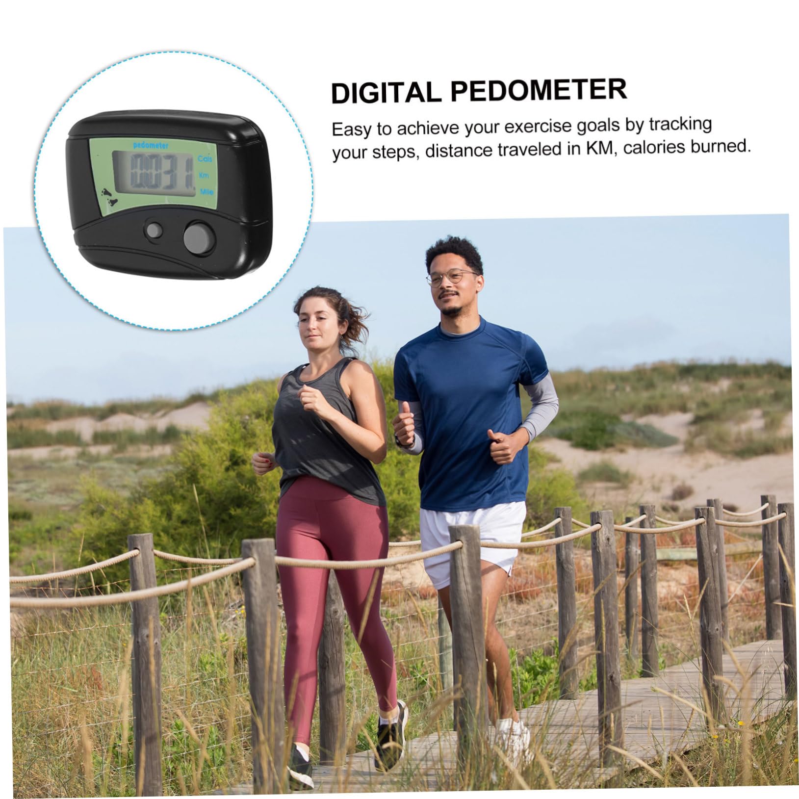 POPETPOP Lot de 10 Podomètres De Marche Compteur De Pas Podomètre Numérique Compteur De Calories Facile À Utiliser Batterie Noire