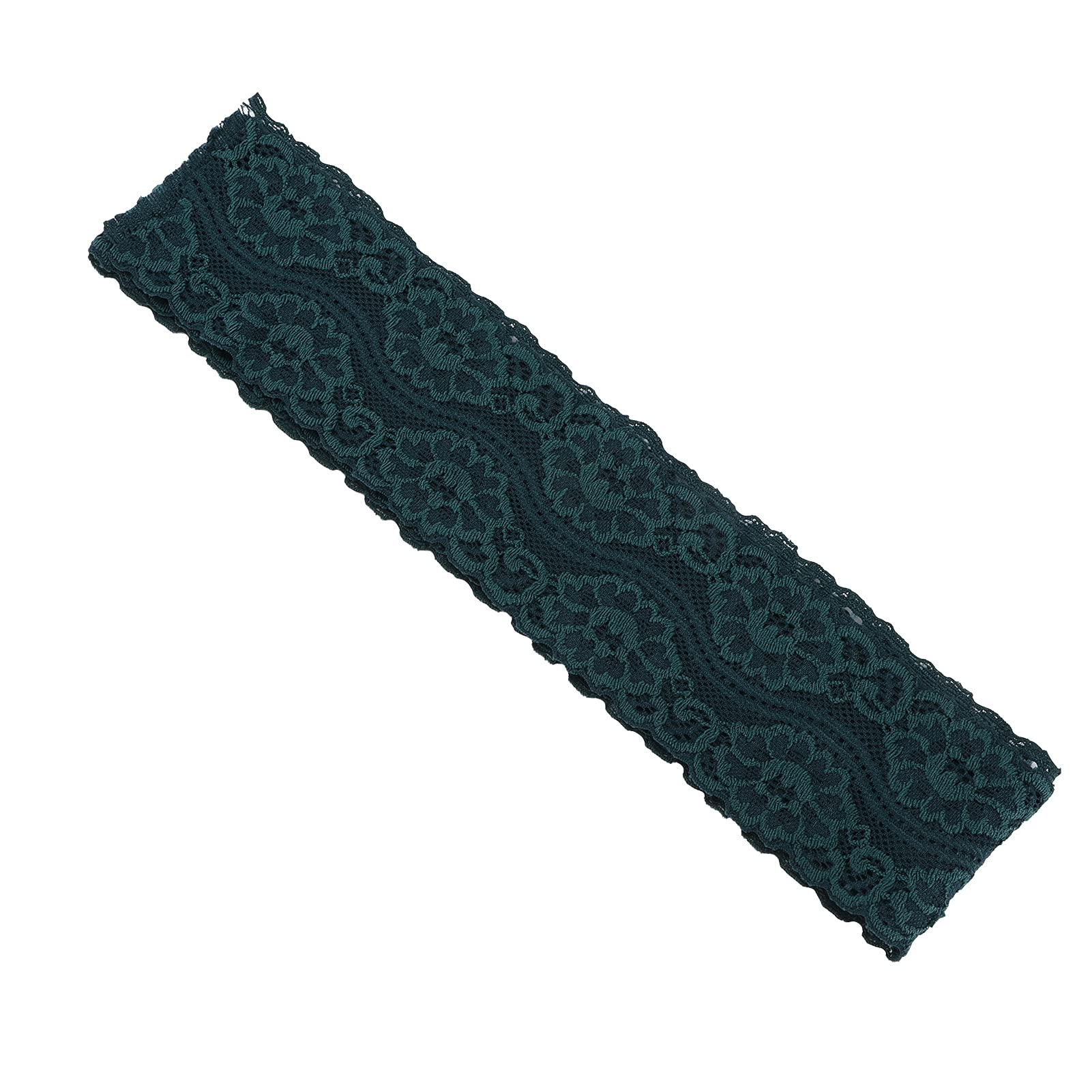 Dark Green Lace Ribbon - 10 Yards, 2 Inches Wide, Nylon Decorative Trim - View #7