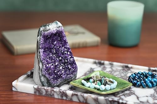 Miniatura 10 de Extreme Rocks & Fossils Racimo de amatista de 6 a 7 libras de potentes cristales de color púrpura profundo. Geoda de Uruguay. Incluye varita de