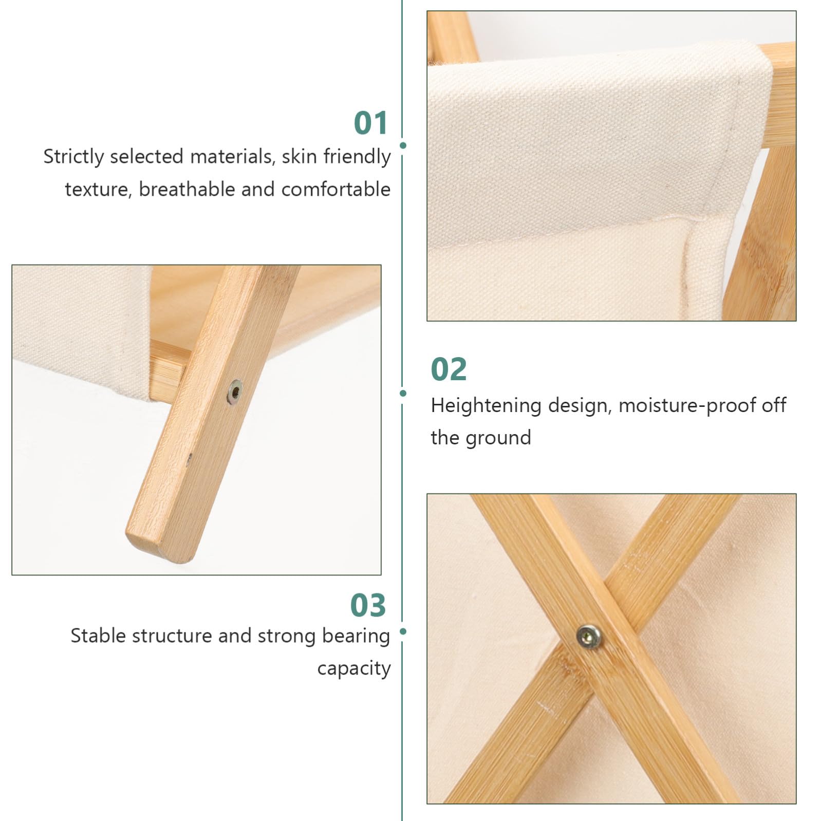 Kinder Wäscheaufbewahrungskorb Faltbar aus Stoff, Beige, Klein
