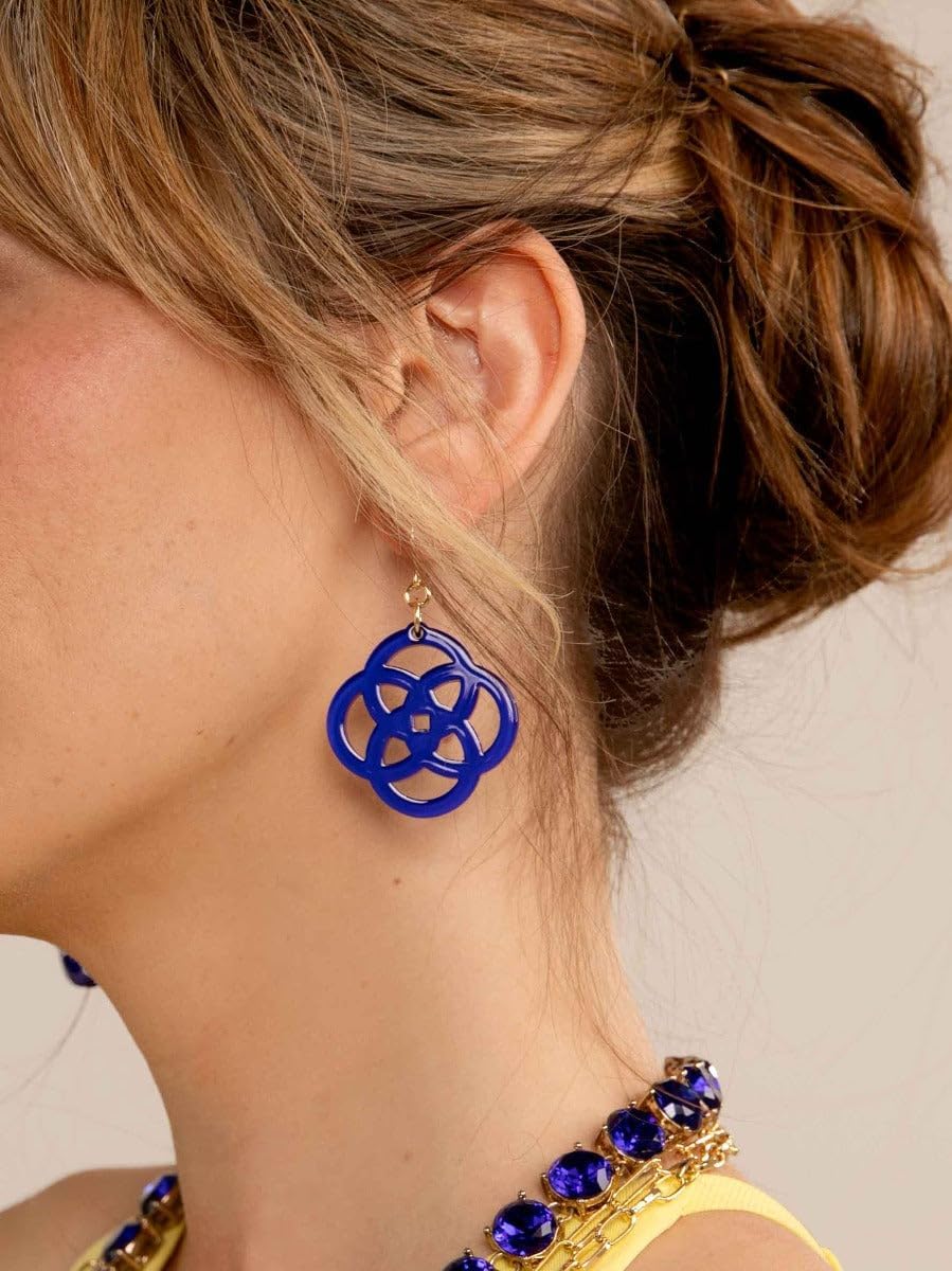 ZENZII Resin Geometric Clover Drop Earring