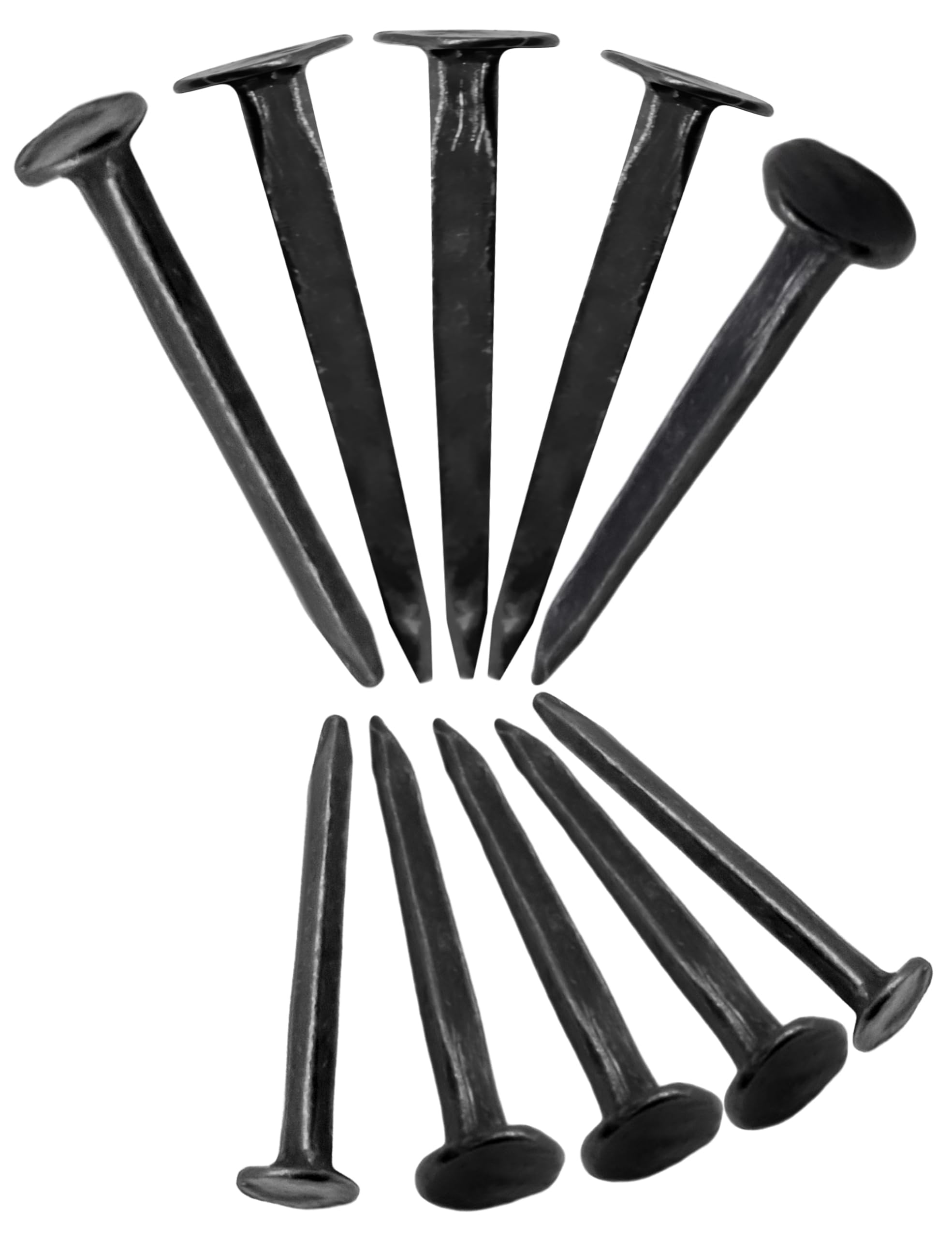 FUXXER® 200 x antyczne żelazne gwoździe dekoracyjne 20 x 1,5 mm kute o wyglądzie średniowiecza, czarne