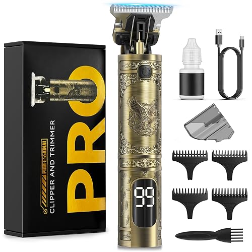 Haarschneidemaschine, Barttrimmer Herren Profi Set, Trimmer Herren mit LED Anzeige, Präzisions Haartrimmer Herren für Konturen, USB-C Wiederaufladbar, Elektrischer Haarschneider & Bartschneider