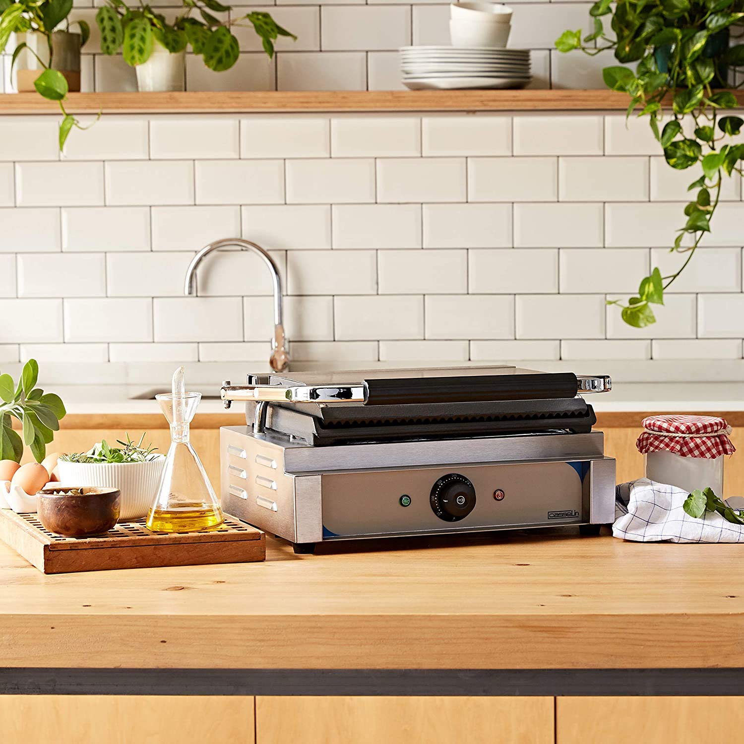 Casselin CGPRR - Grill panini plaques rainurée - rainurée