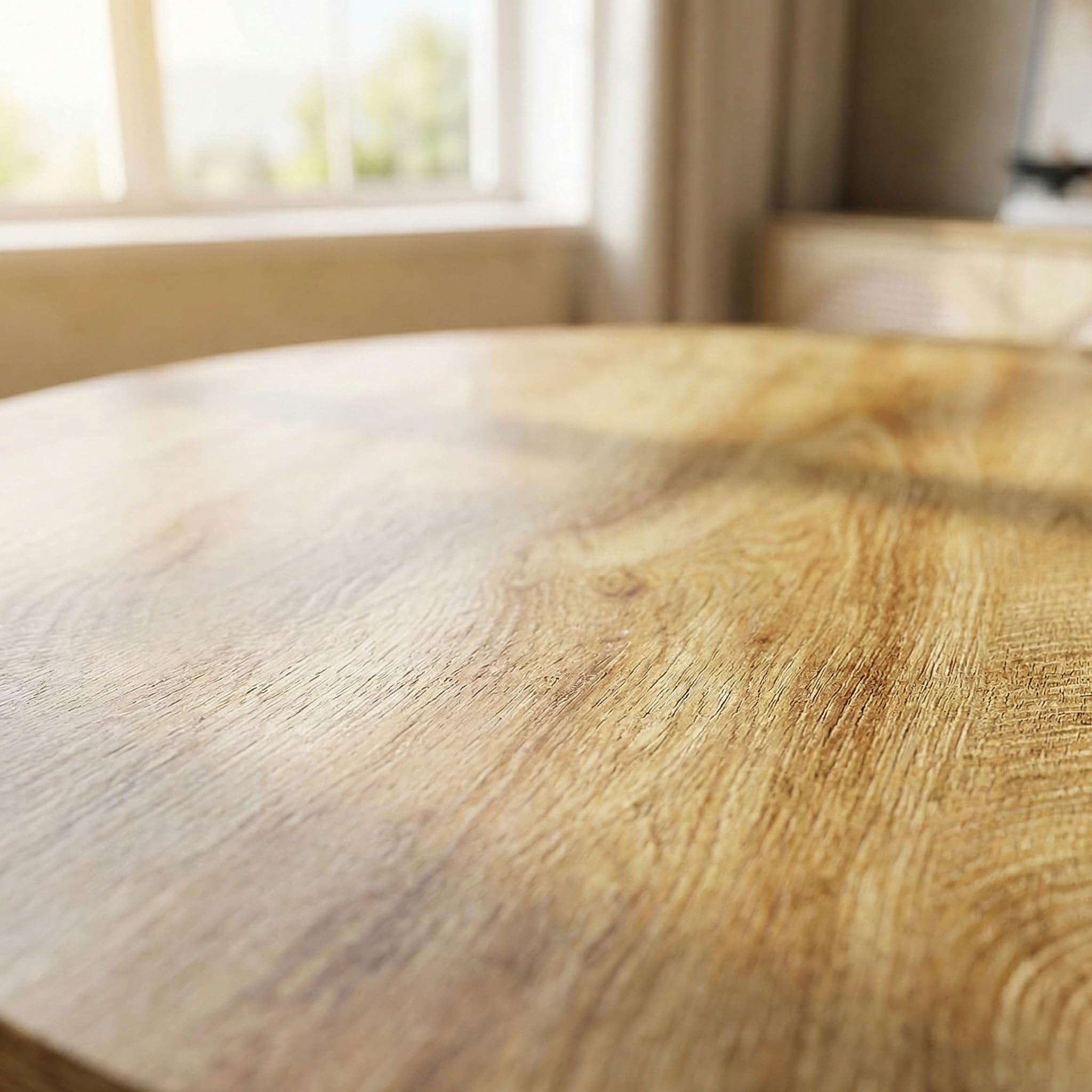 Tribesigns Table à Manger Ronde pour 4 Personnes, 80 x 80 x 75 cm, Style Ferme, Table de Salle à Manger avec Socle Robuste pour Salon et Cuisine, Marron Rustique