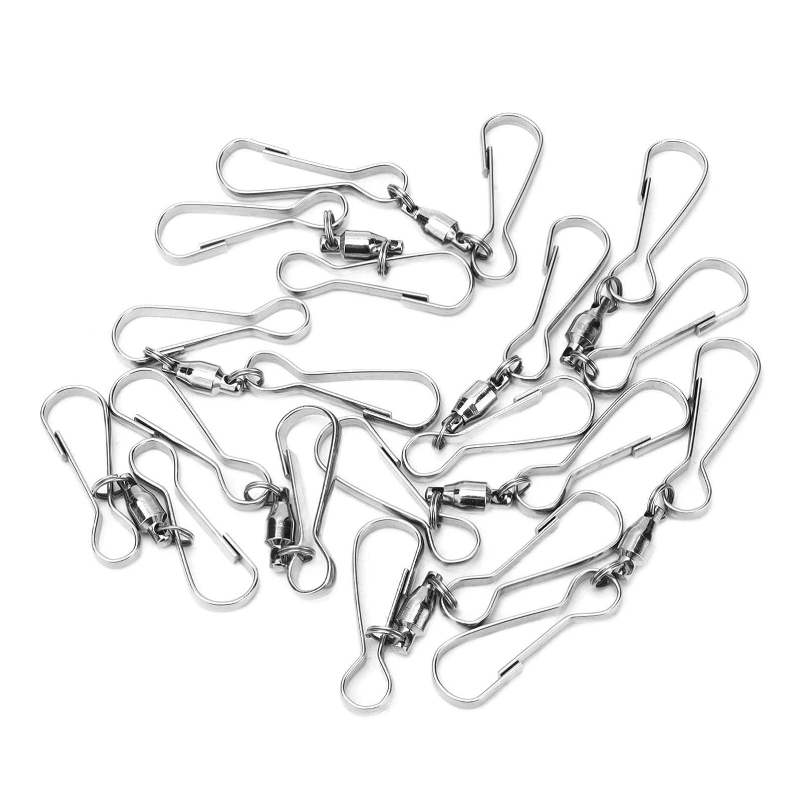 Pissente #612 10Pcs Hanging Hook Stainless Steel Wind Chimes Hook 360 Degree Rotating Spiral For Bird Feeders Plants Windmills Outdoor Garden Patio Porch (Large)