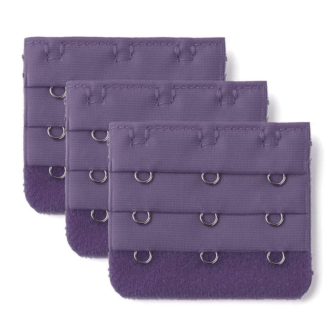 Uxcell Women's Dark Purple Sourcing Map 3 Pcs Three Rows Hook Bra Strap Extenders For
