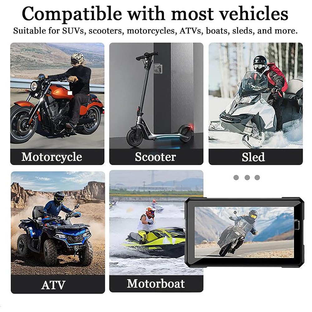 5″ Écran Carplay Moto sans Fil pour Suzuki GSR 750 400 600 GSR750 GSR400 GSR600, CarPlay et Android Auto avec IPX67 étanche, Double Bluetooth, Contrôle Voix, GPS