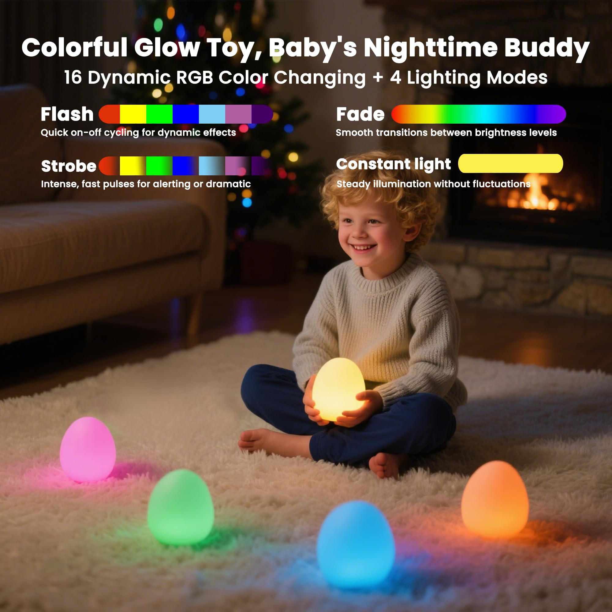 Luce notturna per bambini: 16 colori cangianti in silicone a forma di uovo per asilo, luce notturna ricaricabile touch per bambini con timer e mermory, dimmerabile, luce notturna portatile per