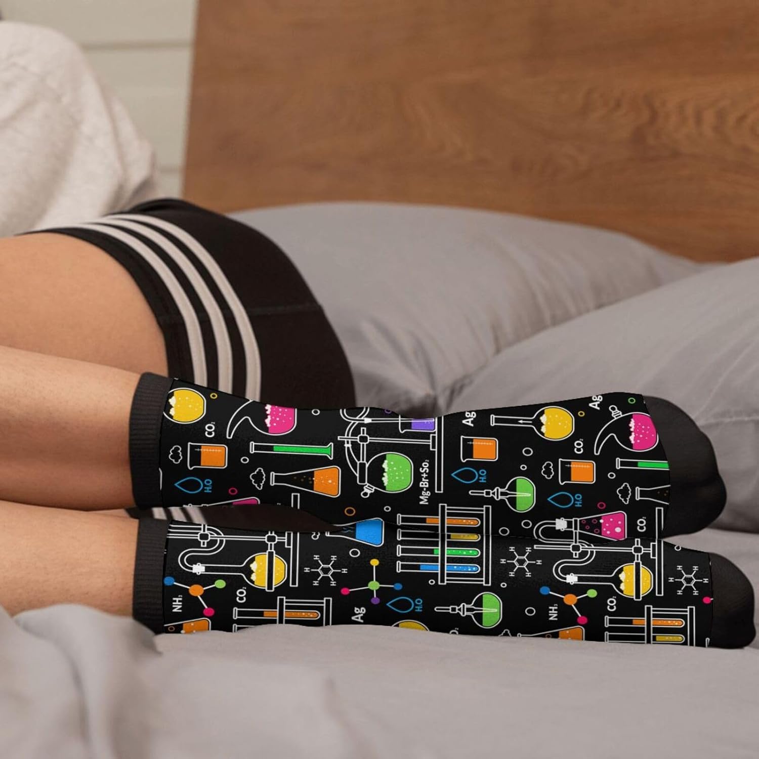 Science Chemistry Math Socks Funny Crew Dress Socks For Men Women - Image 4
