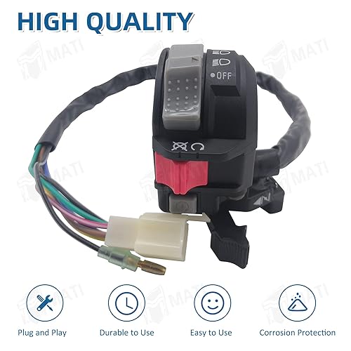 Miniatura 6 de M MATI Control del manillar izquierdo Motor Start Run Off Interruptor de faros para Yamaha ATV Big Bear 400 YFM400 Grizzly 400 YFM400 Kodiak 400