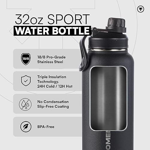 Miniatura 2 de Tapa de boquilla para botella de agua deportiva, diseño deportivo a prueba, acero inoxidable aislado al vacío, boca ancha, doble pared, tecnología