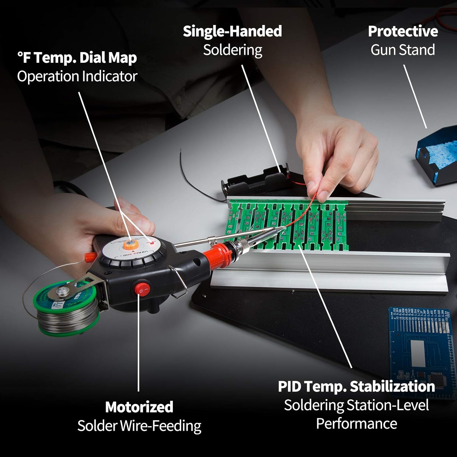 Black Friday - 80% OFF YIHUA 929D-I Motorized Automatic Feed Soldering Gun with Variable Precise Temp (392 - 842°F), On-off Switch, Temp Adjustment Dial for Single-Handed soldering work, Wire Splicing, Wire-to-switch Crazy Clearance YIHUA 929D-I Motorized Automatic Feed Soldering Gun with Variable Precise Temp (392 - 842°F), On-off Switch, Temp Adjustment Dial for Single-Handed soldering work, Wire Splicing, Wire-to-switch