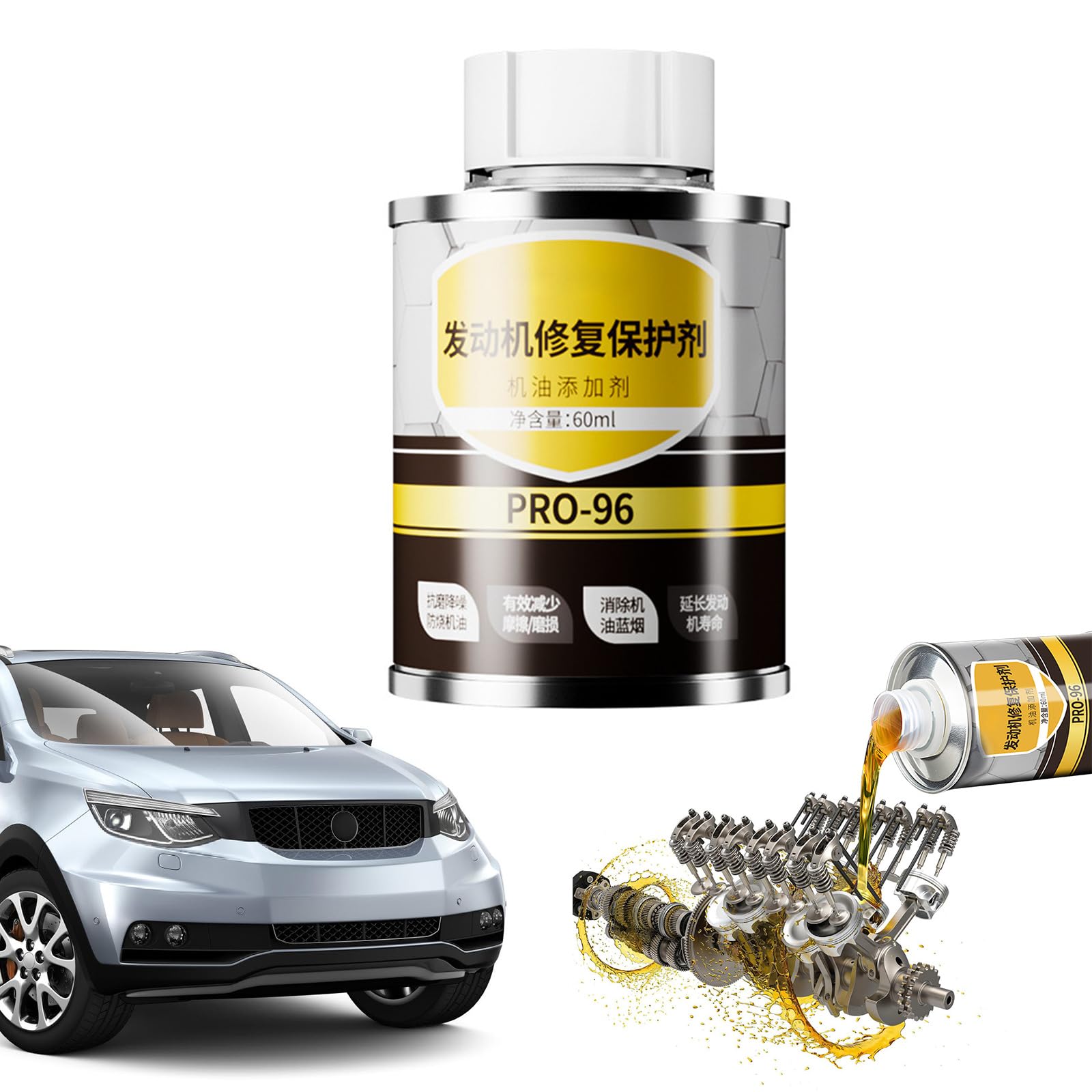 Nawwgy Car Engine Repair Protections Additive Accessory for Enhanced Performances Fuels Efficiency Automobile Engine Repair and Protection Agent