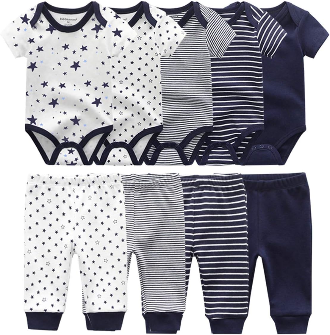 Kiddiezoom Baby Boys 4-Pack Pant Baby Girls Organic Cotton Trousers