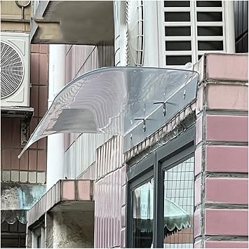 QWEASDF Transparent Plexiglass Window Awning, Door Canopy, Invisible Front/Back Porch Rain Shelter Awning, for Terrace Balcony Bay Window,Easy Assemble,Multiple Size,40 * 150cm/15.7 * 59.1in
