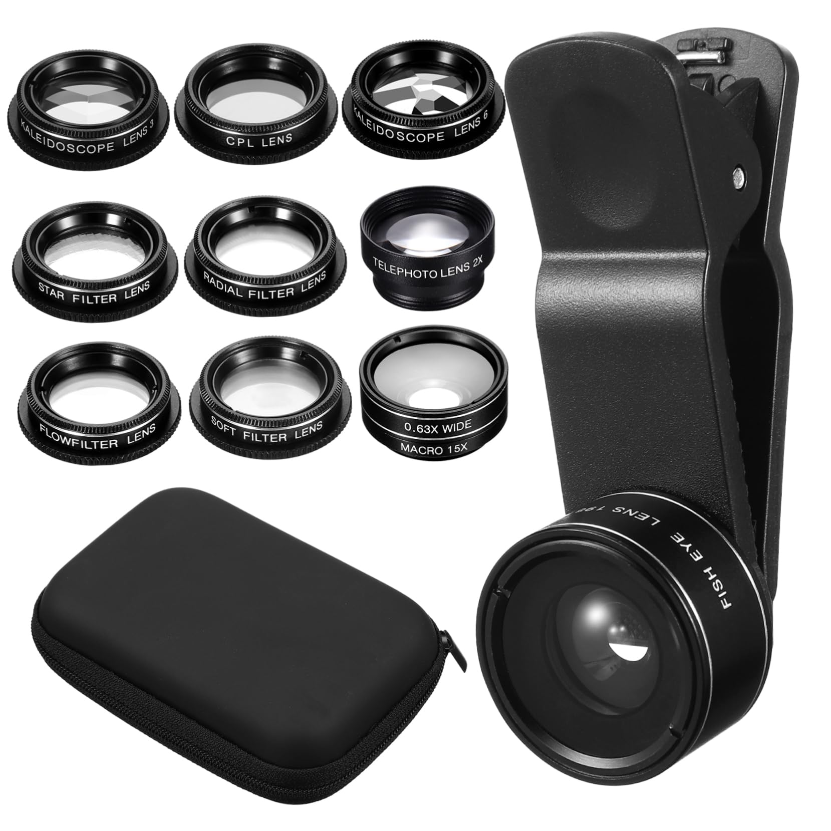 1set Kit Di Lenti Per Smartphone Di Lenti Multifunzionali Con Grandangolo Macro Fisheye e Cpl Per Fotografia Di Persone Paesaggi e Architettura Facile Da Trasportare e Utilizzare