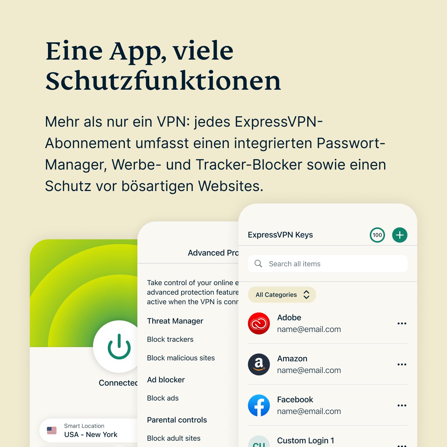 ExpressVPN, 1 Monat, Kompatibel mit allen Geräten, Digitaler Code