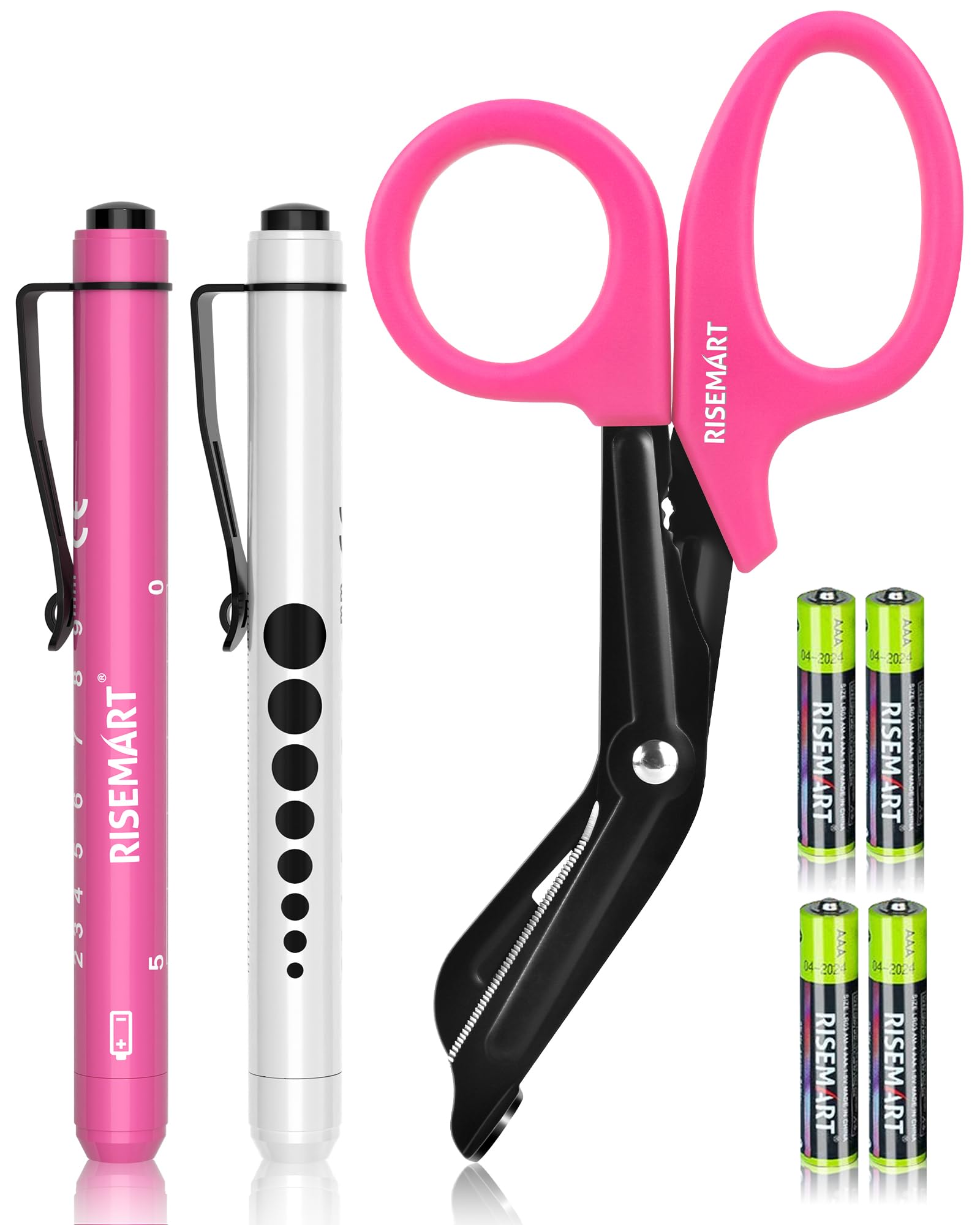 3 Pack Pen Light & Bandage Scissors for Nurses - Medical Scissors and Penlights for Nurses with Batteries, Medical Accessories for Doctor, Nursing