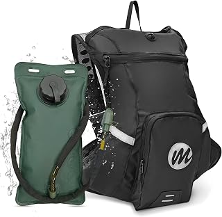 Moman Rave Backpack, 2L/68 fl oz Hydration Pack with BPA-Free Bladder | 13L/793 cu in Storage, Detachable Pouch, Reflective Details, Breathable Back Panel, Adjustable Fit for Rave & Music Festivals