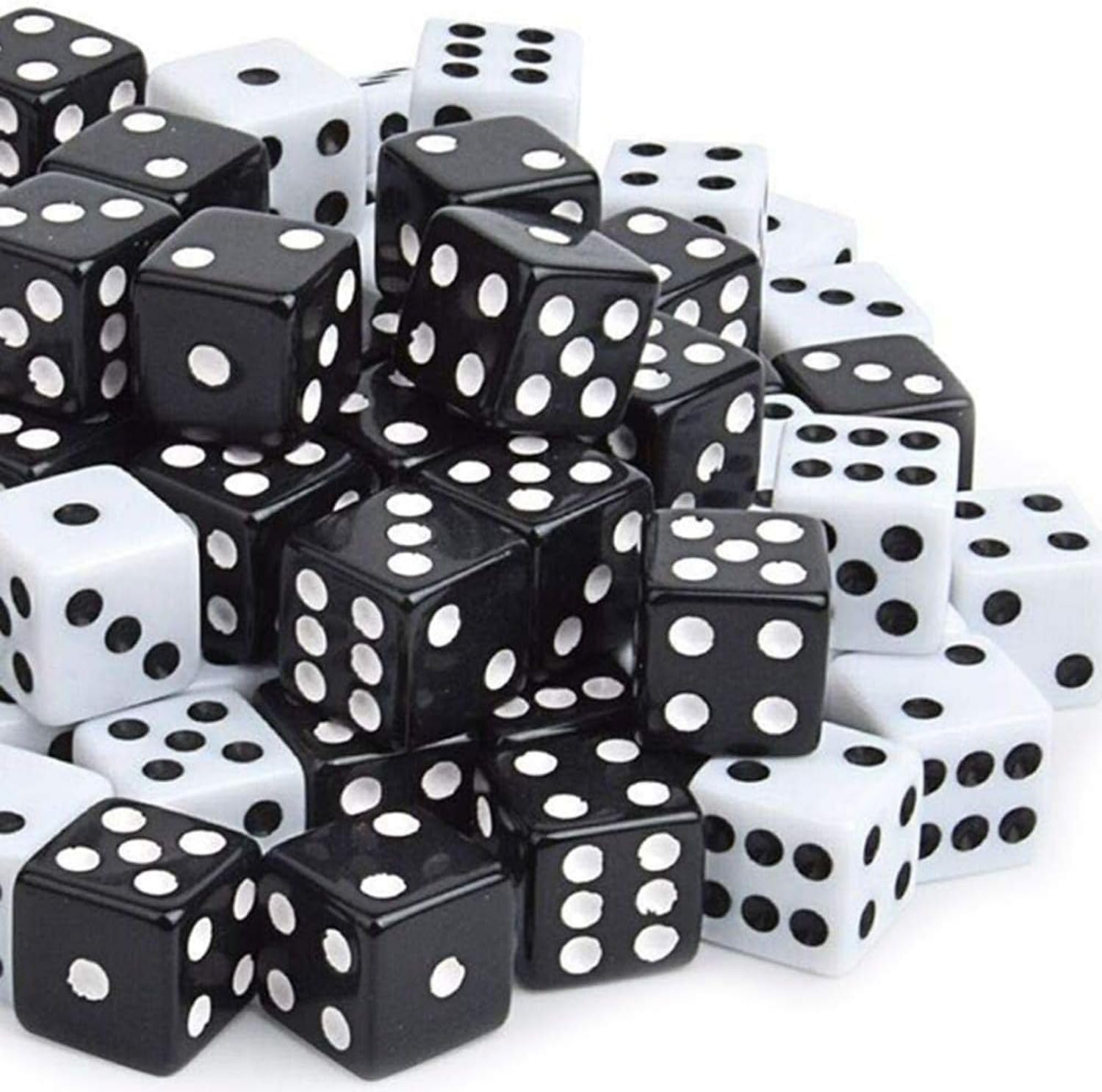 Azonee 6 Sided Dice Set 16mm Acrylic Dice 2 Color for Playing Games Dice Games, Math Games, Party Favors, Toy Gifts or Teaching Kids Math Board Games, Activity, Party Favors 100 Pieces