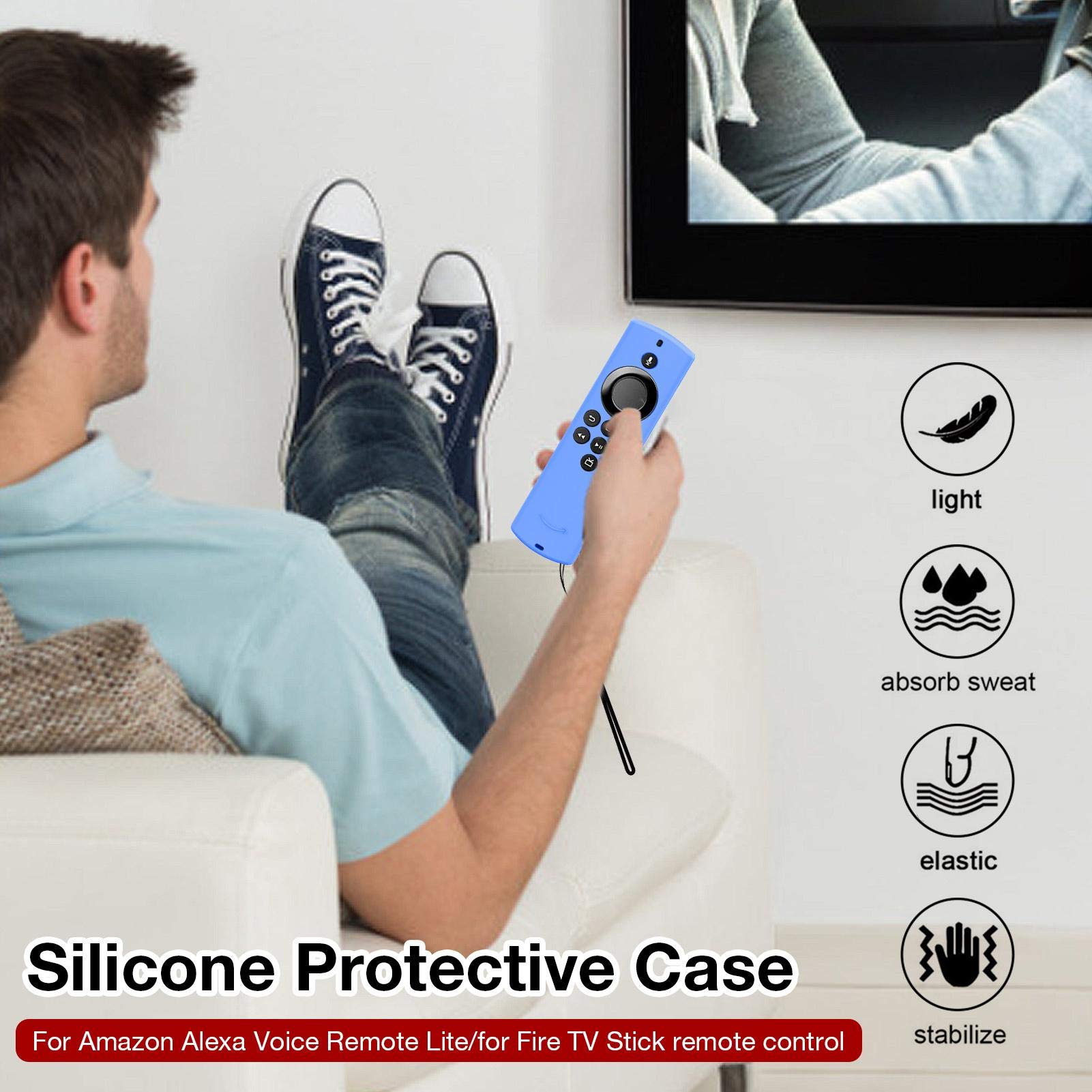 Cover Protettiva in Silicone, Cover in Silicone Morbida Antiurto, Cover Protettiva in Silicone Compatibile per Voice Remote Lite/ TV Stick Smart TV Remote Custodia in