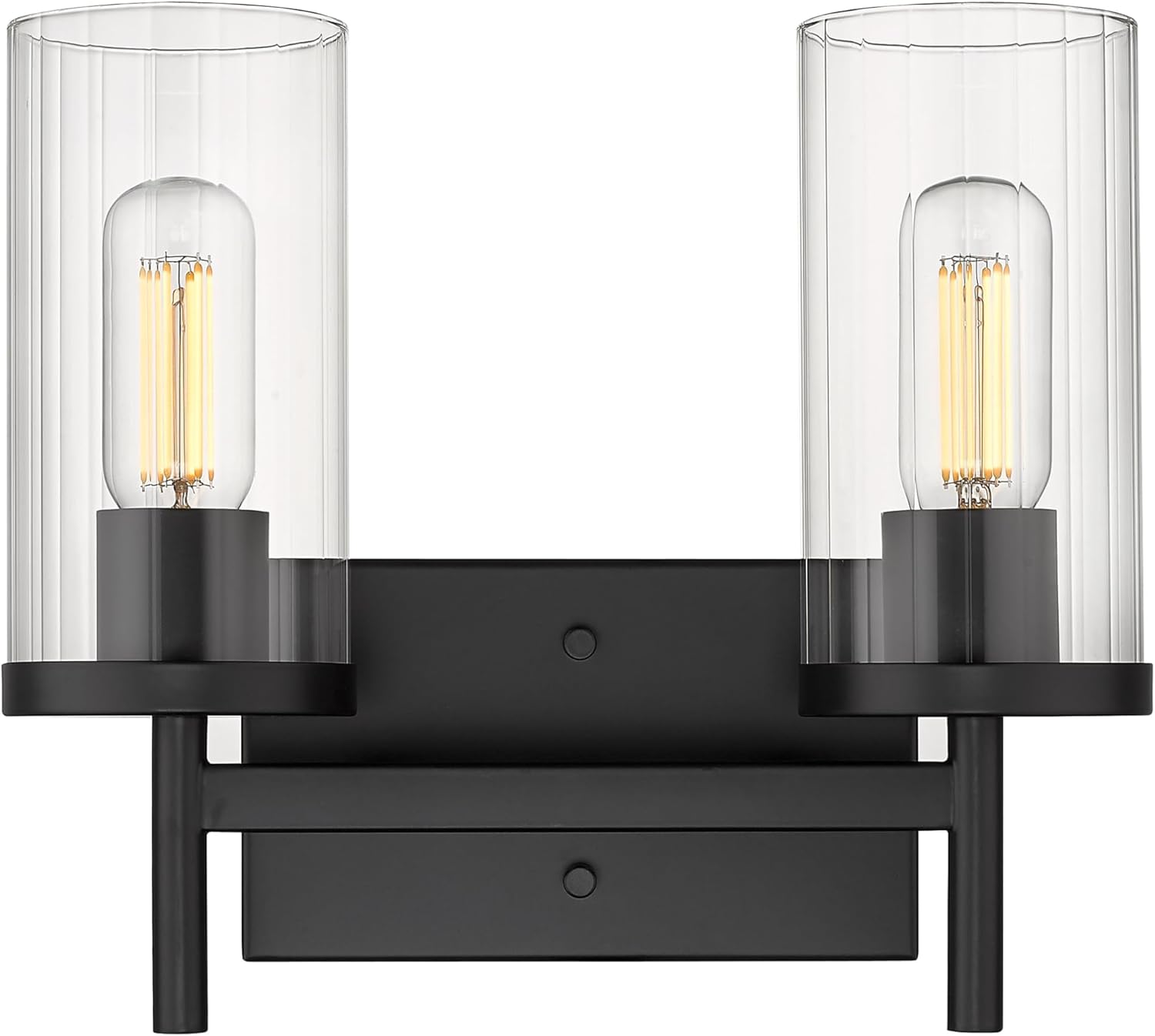 Golden Lighting 7011-BA2 BLK-CLR Winslett Bath Fixture, Matte Black- Bathroom Light Fixture, Bathroom Light Fixtures, Lights, Bathroom Vanity Light, Vanity Lights