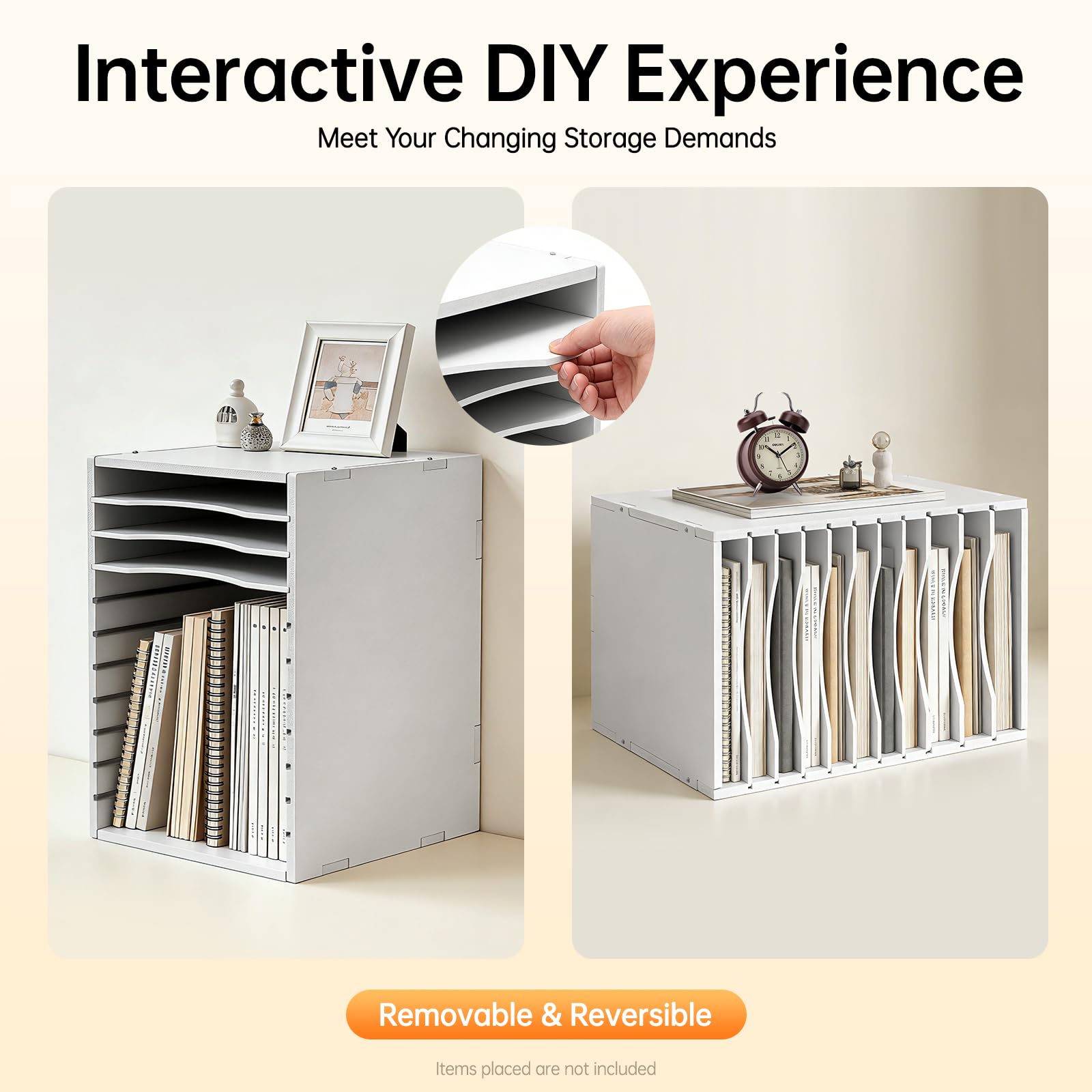 27 x 30 x 40 cm, bianco, verticale, da scrivania, da utilizzare per riporre documenti | Portadocumenti con 11 scomparti, cacciavite e 14 viti, organizer per posta in PVC, laminato durevole