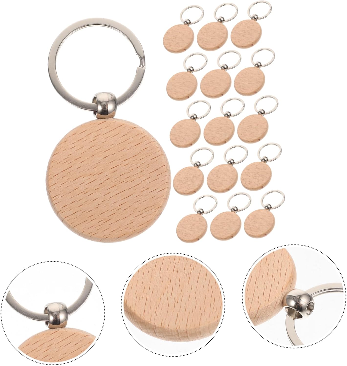 Wooden Keychain Making Kit 30pcs Blank Keychains for Crafts DIY Projects image 5