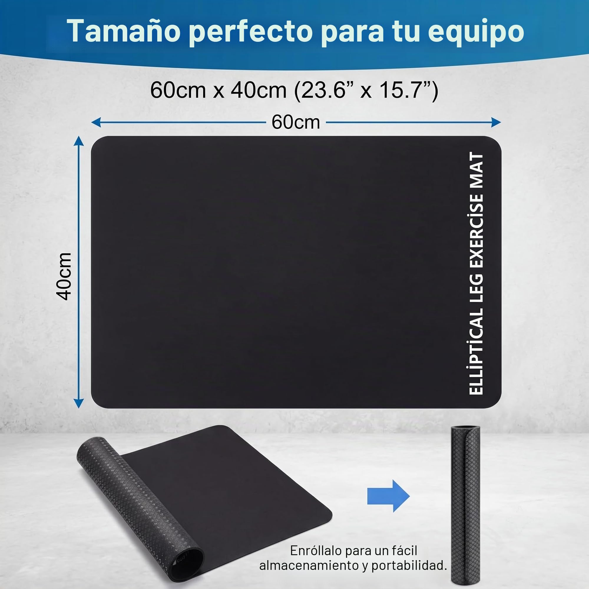 Alfombra de Gimnasio 60x40cm Antideslizante Antirruido Protección Suelo para Máquinas Cardio