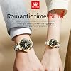 OLEVS His and Hers Couple Watches Analog Quartz Watch for Men and Women Waterproof Luminous Date Wrist Watch Romantic Gifts for Couples