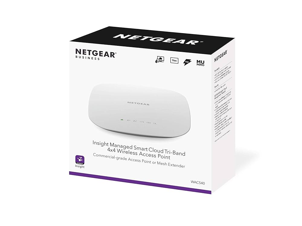 未開封 NET GEAR WAC540-100JPS NETGEAR WAC540 AC3000 Tri-Band PoE Insight (WAC540-100NAS