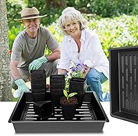 Vista 9 de 3.15 pulgadas (8CM) Macetas cuadradas de vivero 100 piezas, bandejas de plántulas resistentes 5 piezas, bandeja de germinación para semillas