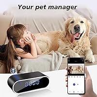 Vista 6 de NJINALW Cámara de reloj inteligente, WiFi HD 1080P Mini cámara inalámbrica con visión nocturna, detección de movimiento y visión remota, cámara