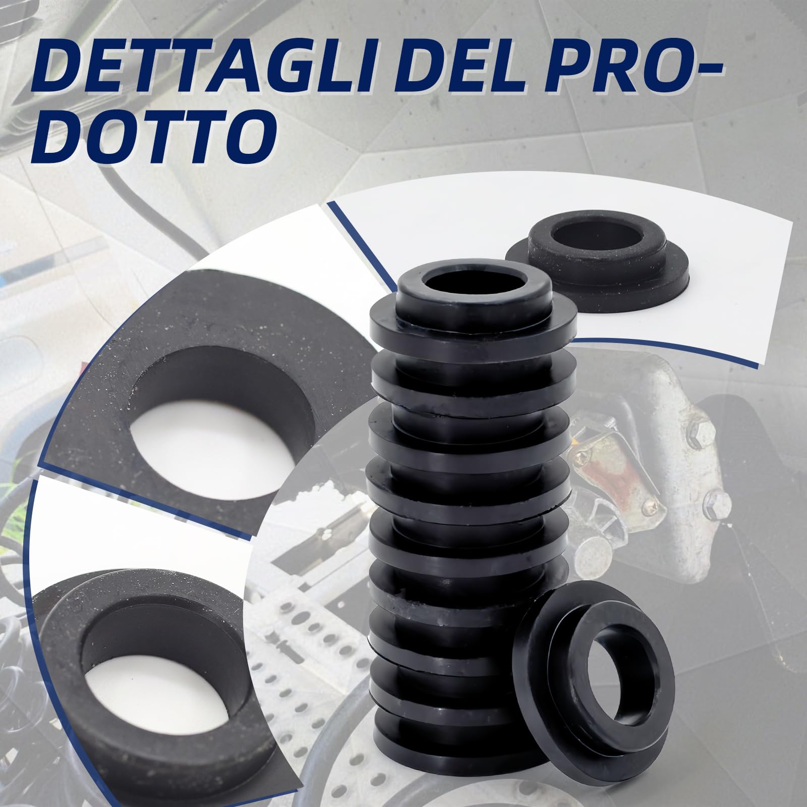 10 guarnizioni di ricambio 8975500204 – Kit guarnizioni per connettori freno trattore rosso/giallo – Compatibile con WABCO e Van HOOL 637402730 – Set di guarnizioni freno a doppia linea