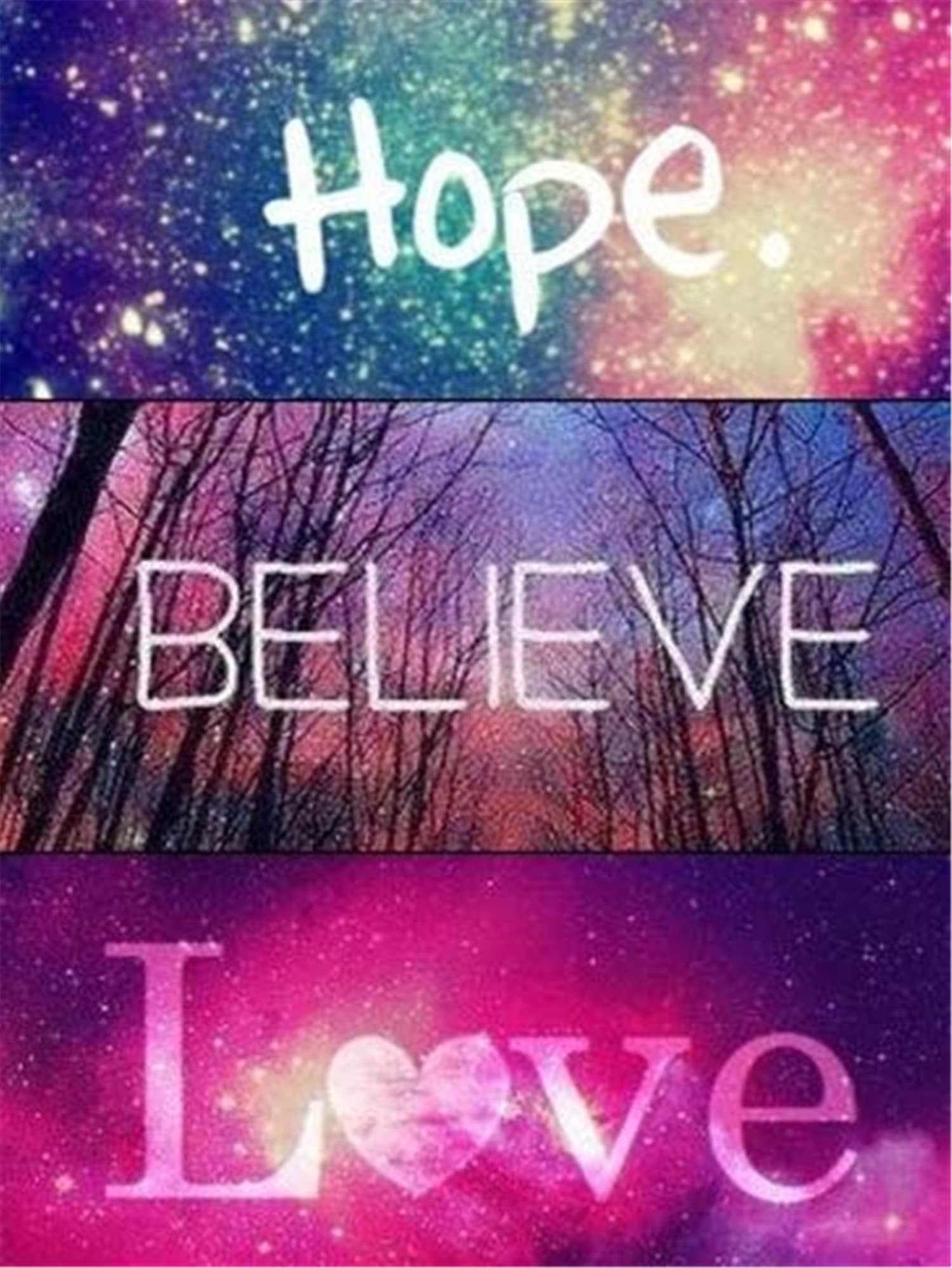 Cross Stitch Kits Stamped, OWN4B Hope Believe Love Printed Pattern 11CT 14.2x18.1 inch DIY Embroidery Kit (Quotes)