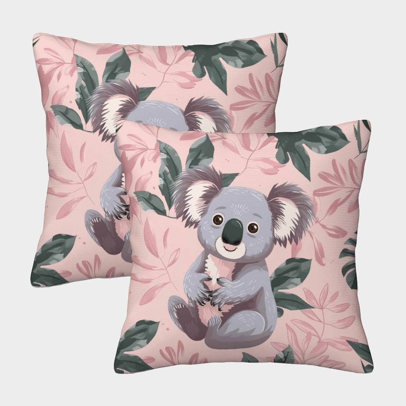 kaiyun 2 Pack 3D Cute Koala Cushion 3D Soft Touch Pillowcase,sofa Chair Home Furnishings 45x45cm