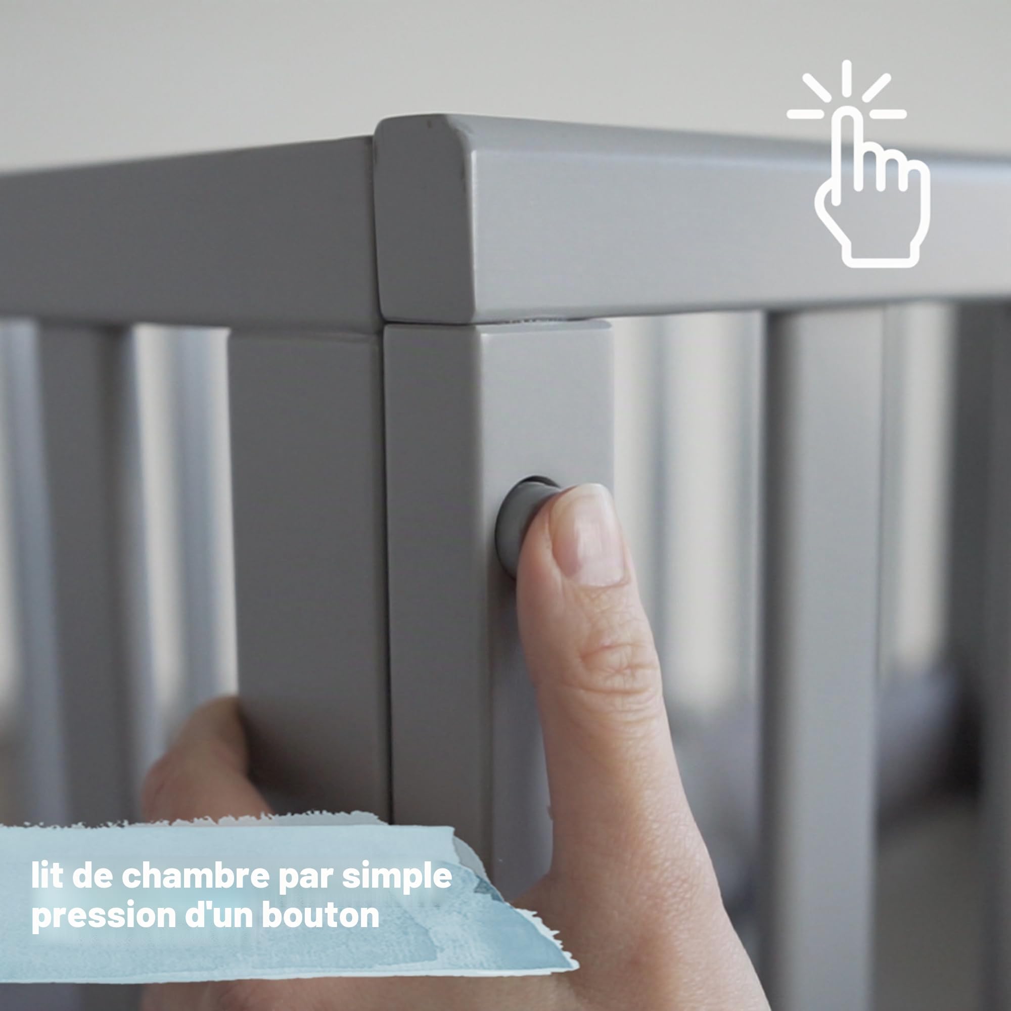 roba Lit et Berceau Cododo 'roba Style' 3 en 1 avec Barrière, Matelas et Bordure en Maille - Réglable en Hauteur pour Lit Parental - Barrières Latérales Amovibles - Dès la Naissance - Bois Gris