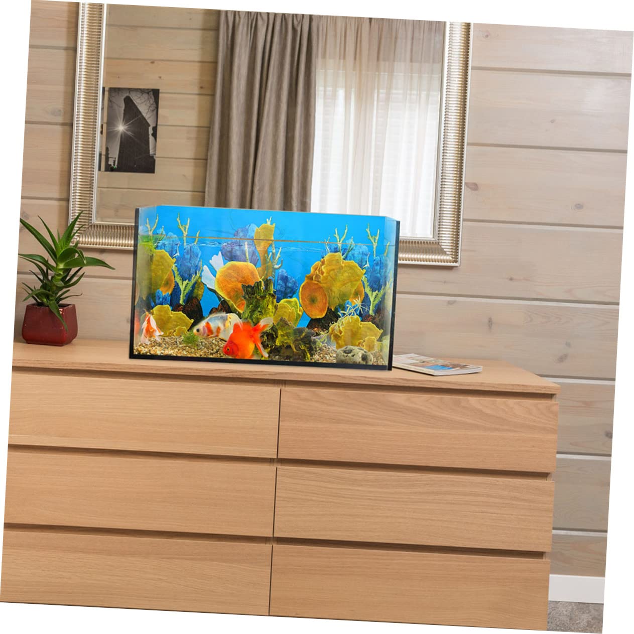 Toyvian 5 Pezzi Sfondo del Serbatoio del Pesce Poster di Sfondo dell'acquario sfondi pianta Piante di Pesce Acquatico impostore Acquario Adesivo Acquario Vinile