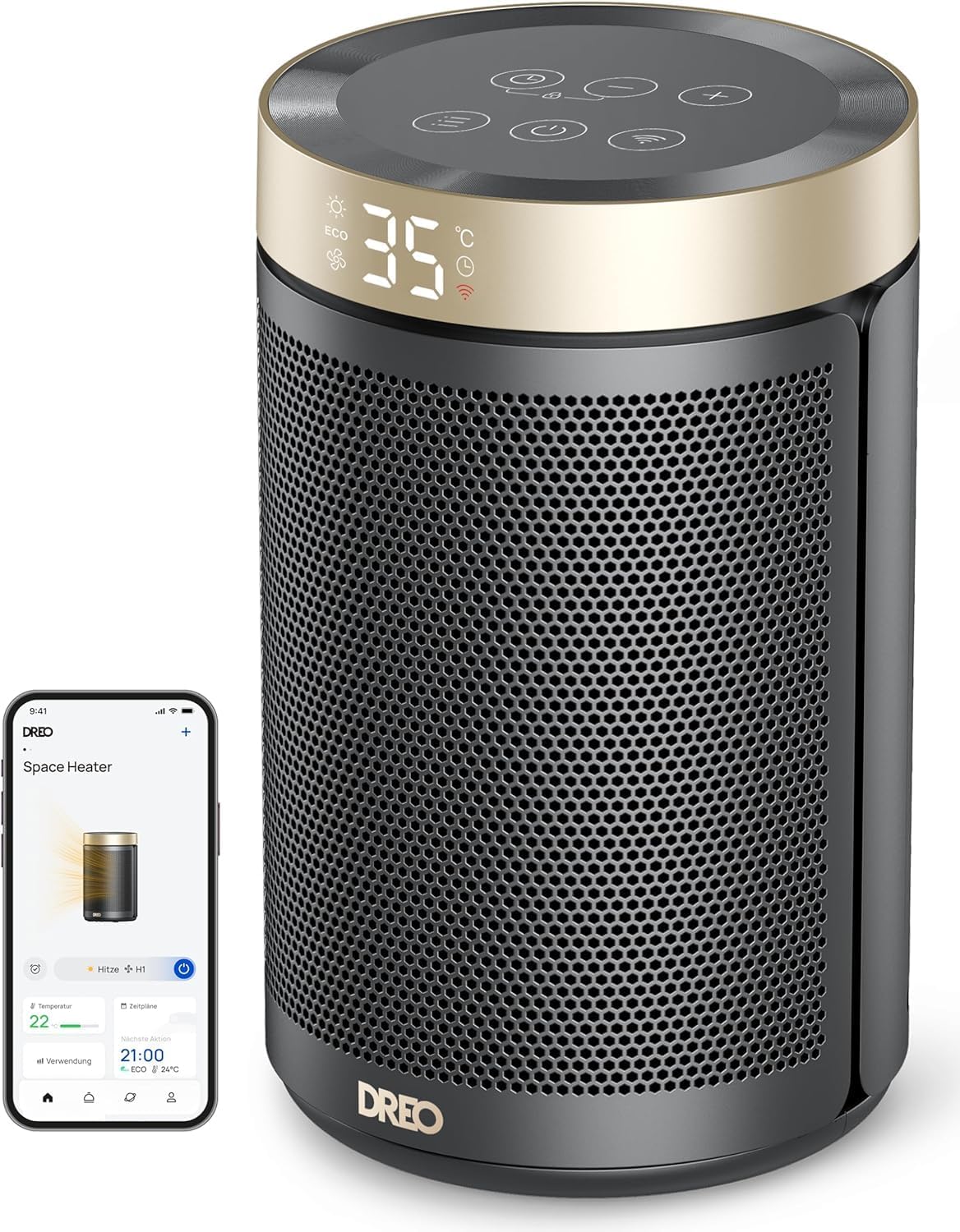 Dreo Chauffage d'appoint, chauffage electrique soufflant economique avec thermostat, minuterie 1-12H, mode eco, chauffage ceramique - photo 1
